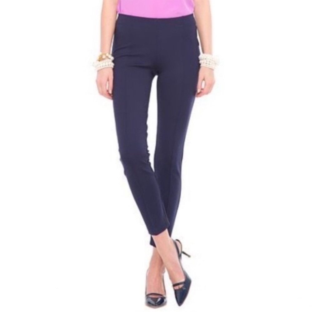 Lilly Pulitzer Blue Ponte Pants Stretch Navy Pull On Travel Trousers Size Small - Picture 9 of 9